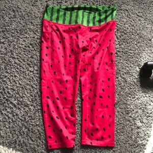 Feed Me Fight Me watermelon capri leggings